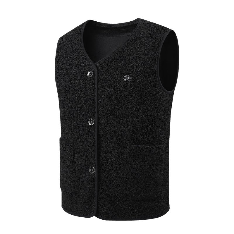 Popular Men'S V Neck Heating Vest Cotton Vest Electric Heating Vest Usb Powered Intelligent Constant Temperature Heating Cotton Coat - Image 4